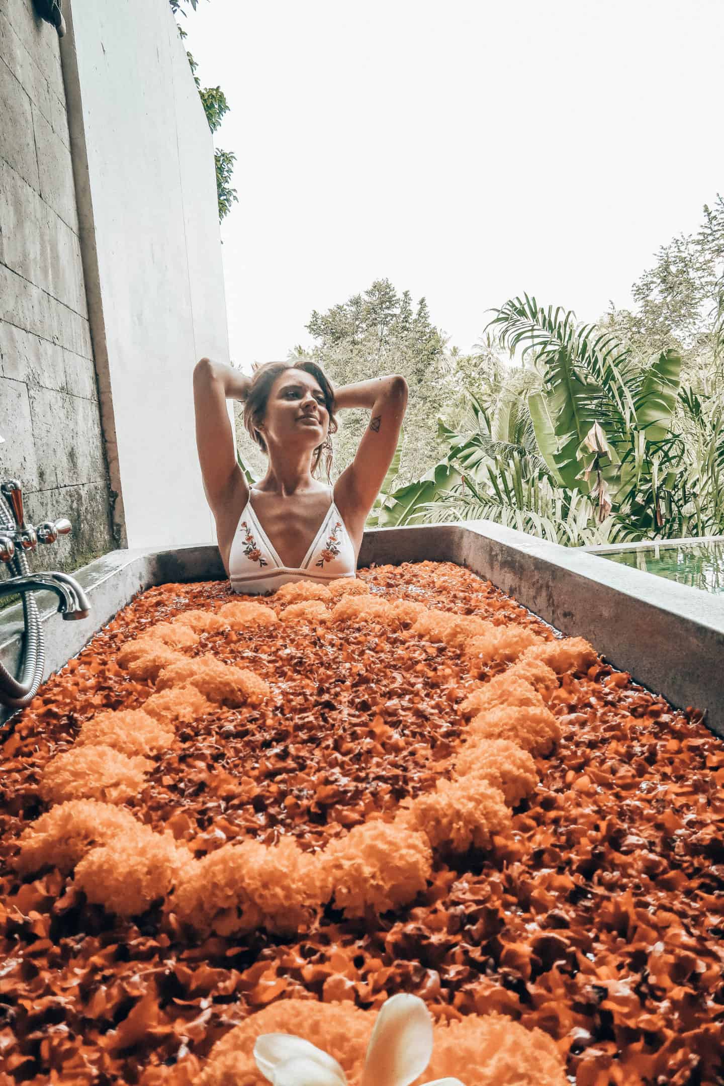 bali flower bath